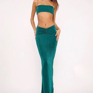 Tiger Mist Dark Green Chantelle Skirt Set